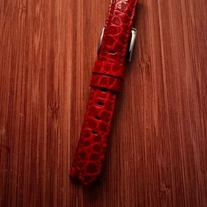 Red Alligator Leather Shinola Watch Strap
